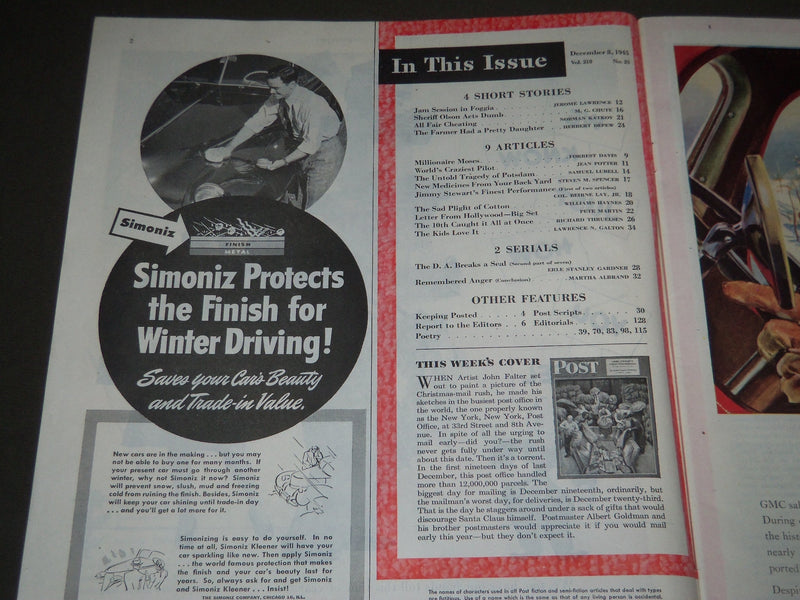 1945 DECEMBER 8 THE SATURDAY EVENING POST MAGAZINE - ILLUSTRATED COVER - SP 290