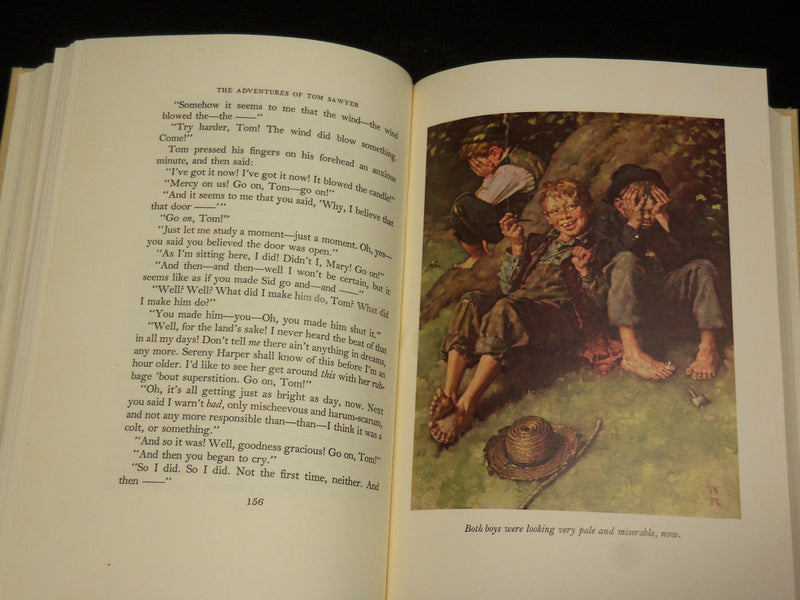 1964 ADVENTURES OF TOM SAWYER HARDCOVER BOOK - NORMAN ROCKWELL - R 725K