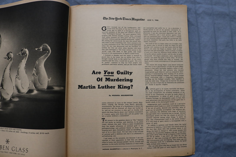 1968 JUNE 9 THE NEW YORK TIMES MAGAZINE - A VIET VET STARTS HOME COVER - NP 8469