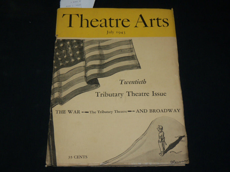 1943 JULY THEATRE ARTS MAGAZINE - AMERICAN FLAG COVER - TWENTIETH - J 6092