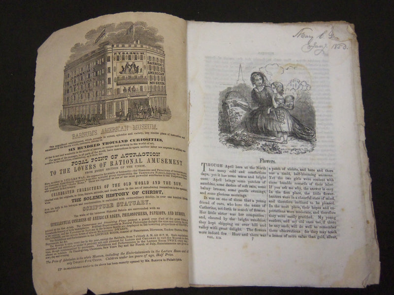1850 MERRY'S MUSEUM AND PARLEY'S PLAYMATE MAGAZINE LOT OF 3 ISSUES - WR 893