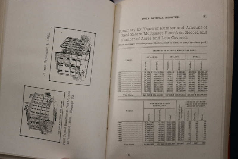 1893 IOWA OFFICIAL REGISTER - HARDCOVER BOOK - K 1768