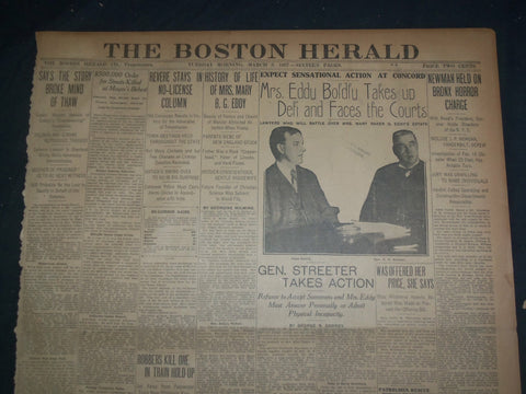 1907 MARCH 5 THE BOSTON HERALD - MRS. EDDY BOLDLY FACES THE COURT - BH 5