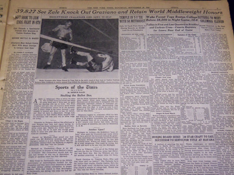 1946 SEPTEMBER 28 NEW YORK TIMES - ZALE KO'S GRAZIANO - NT 3222