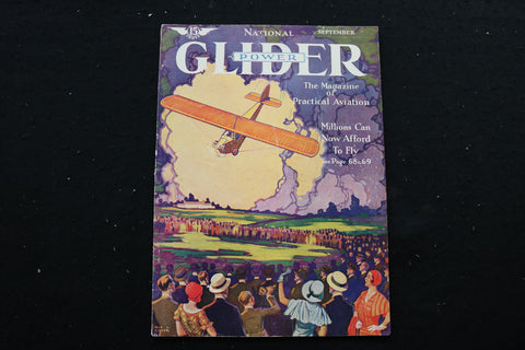 1930 SEP NATIONAL GLIDER POWER MAGAZINE - CAN AFFORD TO FLY COVER - SP 2617V