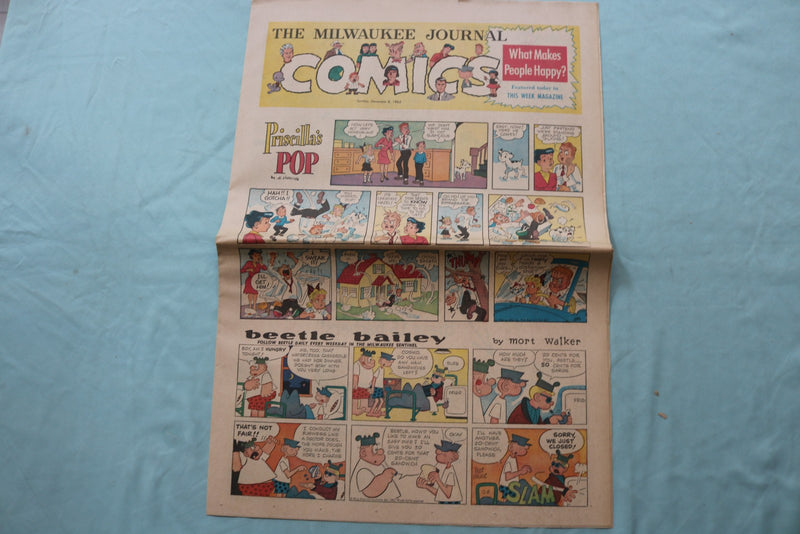 1963-1969 MILWAUKEE JOURNAL SUNDAY COLOR COMIC SECTIONS - LOT OF 3 - NP 9177