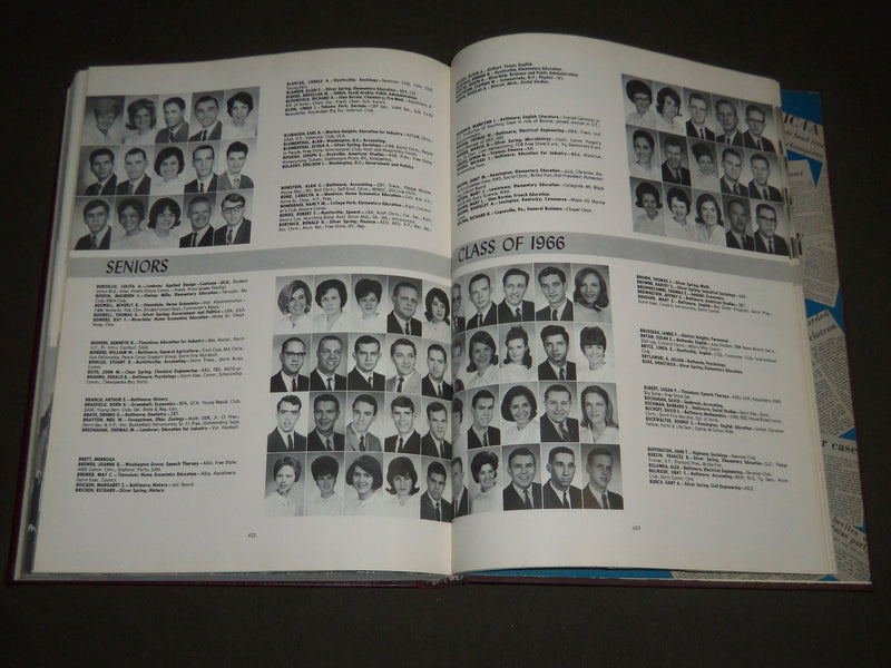 1966 TERRAPIN UNIVERSITY OF MARYLAND COLLEGE YEARBOOK - GREAT PHOTOS - YB 1176
