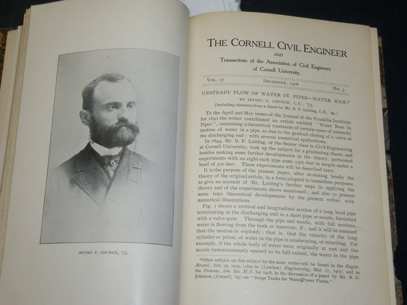 1908-1909 CORNELL CIVIL ENGINEER MAGAZINE BOUND VOLUME - KD 2756T
