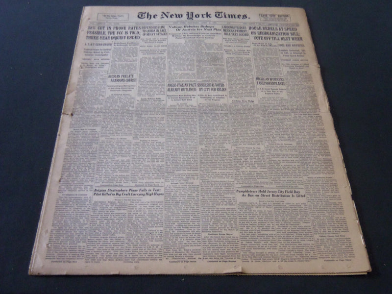 1938 APRIL 2 NEW YORK TIMES - DEFENDERS CLING TO LERIDA - NT 6277