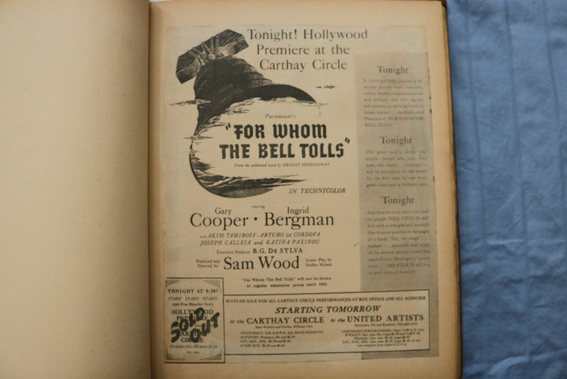 GARY COOPER & INGRID BERGMAN FOR WHOM THE BELLS TOLL SCRAPBOOK - E 26466