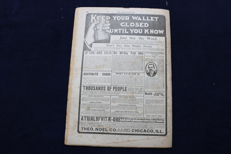1906 NOVEMBER THE AMERICAN HOME NEWSPAPER - NICE ILLUSTRATED COVER - NP 8689