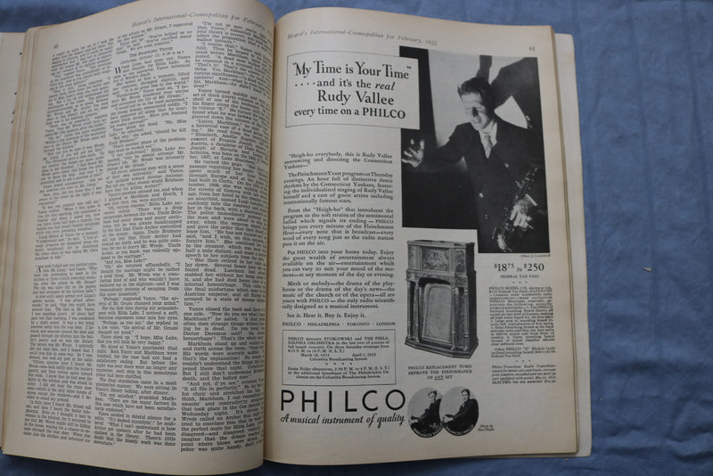 1933 FEBRUARY COSMOPOLITAN MAGAZINE -HARRISON FISHER COVER- GREAT ADS - ST 1001V