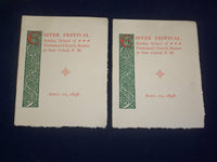 1898 APRIL 10 EASTER FESTIVAL EMMANUEL CHURCH BOSTON - LOT OF 2 - J 4671