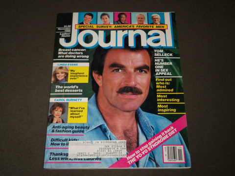 1986 NOVEMBER LADIES' HOME JOURNAL MAGAZINE - TOM SELLECK COVER - B 3136