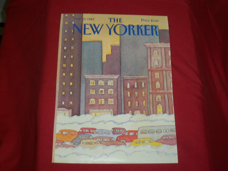 1982 DECEMBER 13 NEW YORKER MAGAZINE FRONT COVER ONLY - GREAT ART FOR FRAMING