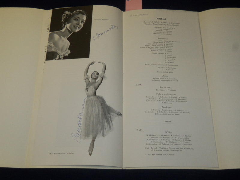 1960 BOLSHOI BALLETTENS AFSKEDSFORESTILLING PROGRAM - 3 SIGNATURES - J 5083