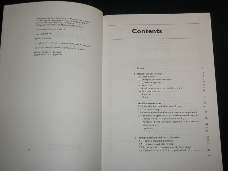 1993 CHAOS IN DYNAMICAL SYSTEMS SOFTCOVER BOOK BY EDWARD OTT - KD 7026