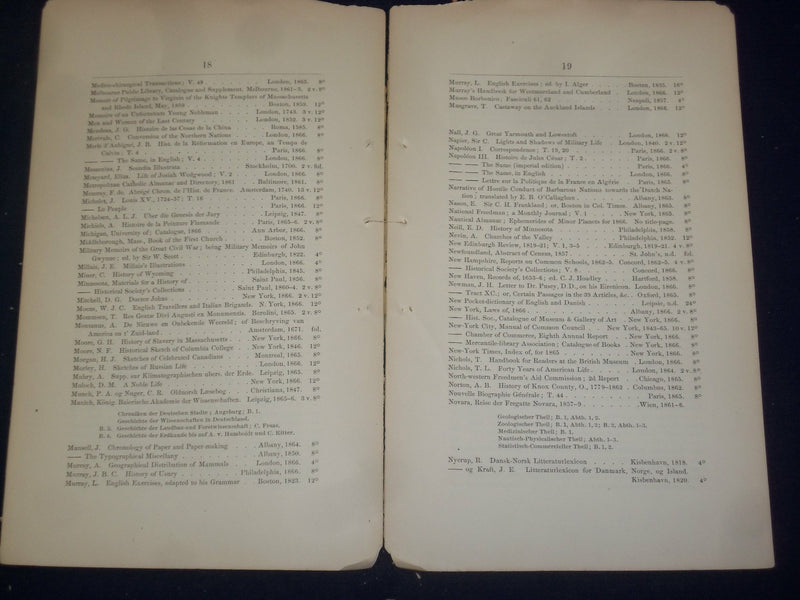 1866 LIST OF BOOKS ADDED TO THE LIBRARY OF THE BOSTON ATHENAEUM - J 4467