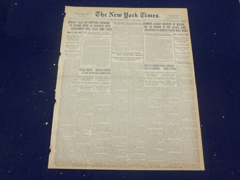1918 FEBRUARY 15 NEW YORK TIMES - BOLO PACHA CONDEMNED TO DEATH - NT 8247