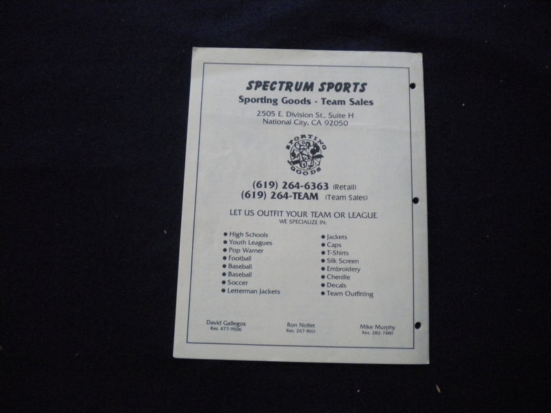 1988 DEC 3 NAT'L FB BOWL GAME PROGRAM - SOUTHWESTERN VS ANTELOPE VALLEY - J 8348