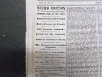 1866 THE EVENING TELEGRAPH NEWSPAPER LOT OF 11 - NICE ADVERTISEMENTS - NP 1439