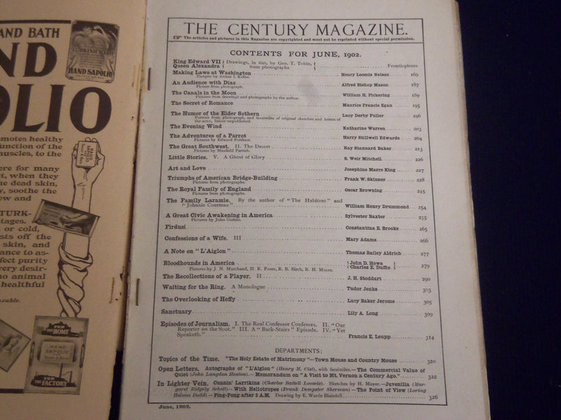 1902 JUNE THE CENTURY MAGAZINE - GREAT SOUTHWEST - MAXFIELD PARRISH - SP 2593