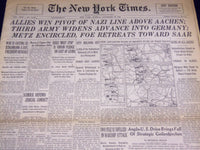 1944 NOV 20 NEW YORK TIMES - THIRD ARMY WIDENS ADVANCE INTO GERMANY - NT 2609