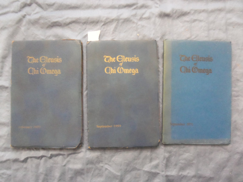 1959-1972 THE ELEUSIS OF CHI OMEGA QUARTERLY MAGAZINE - LOT OF 3 - KD 9365