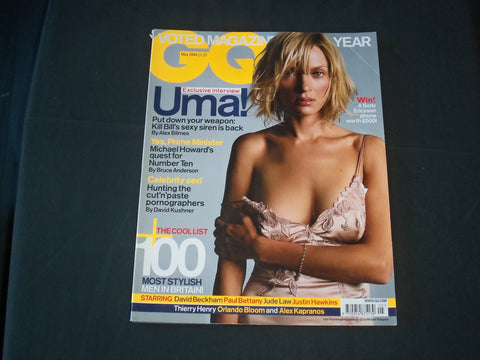2004 MAY GQ MAGAZINE - UMA THURMAN COVER - BRITISH EDITION - B 5964