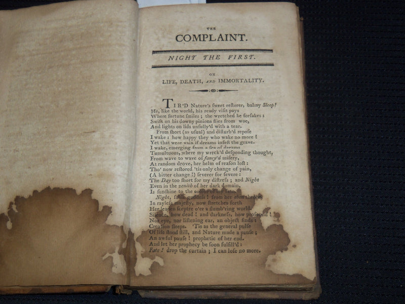 1804 THE COMPLAINT OF NIGHT THOUGHTS BOOK BY EDWARD YOUNG - LONDON EDN - J 8124