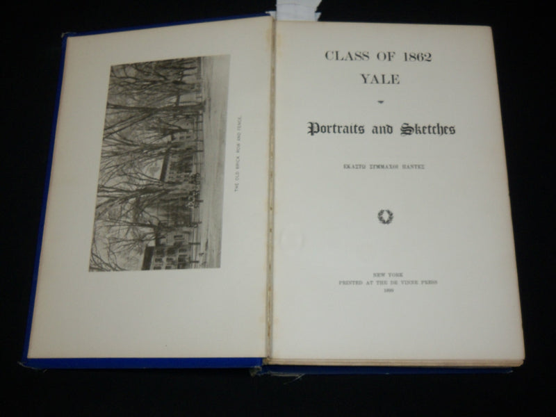 1899 CLASS OF 1862 YALE PORTRAITS AND SKETCHES BOOK - LIMITED EDITION - KD 6316