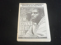1991 NOV 8 NEW YORK DAILY NEWS NEWSPAPER - MAGIC JOHNSON AIDS VIRUS - NP 5879