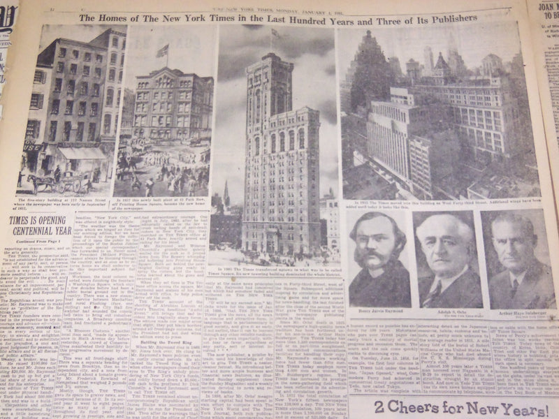 1951 JANUARY 1 NEW YORK TIMES - NY TIMES STARTS ITS 100TH YEAR - NT 2460