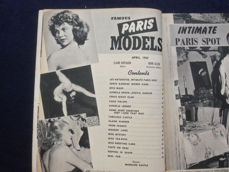 1952 APRIL PARIS MODELS MAGAZINE - MADELINE CASTEL COVER - SP 4780W
