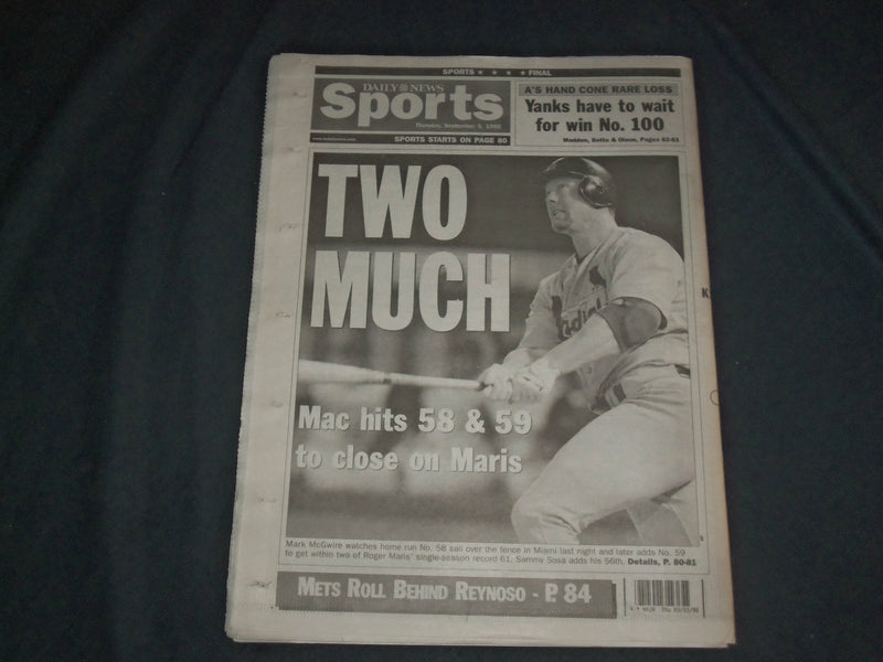 1998 SEP 3 NEW YORK DAILY NEWS NEWSPAPER - JET CRASH OFF NOVA SCOTIA - NP 4043