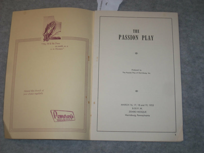 1950-1953 PASSION PLAY - ZEMBO MOSQUE - LOT OF 2 - HARRISBURG, PA - J 6284