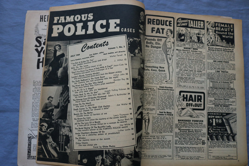 1949 JULY FAMOUS POLICE CASES MAGAZINE - NICE STORIES & PHOTOS - E 9026