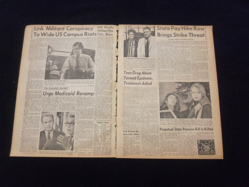 1969 MAR 19 BOSTON RECORD AMERICAN NEWSPAPER-U.S. ACCUSES MILITANTS RIOT-NP 6335