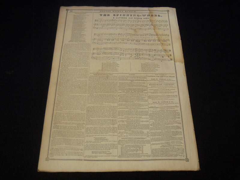 1850 SEPTEMBER 28 BOSTON MUSEUM NEWSPAPER - JENNY LIND LEADING FASHION - NP 9052