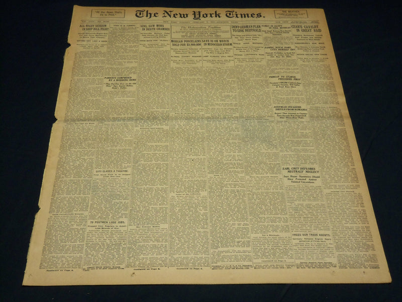 1915 FEBRUARY 9 NEW YORK TIMES - MORGAN PORCELAINS SOLD FOR $3,900,00 - NT 7769