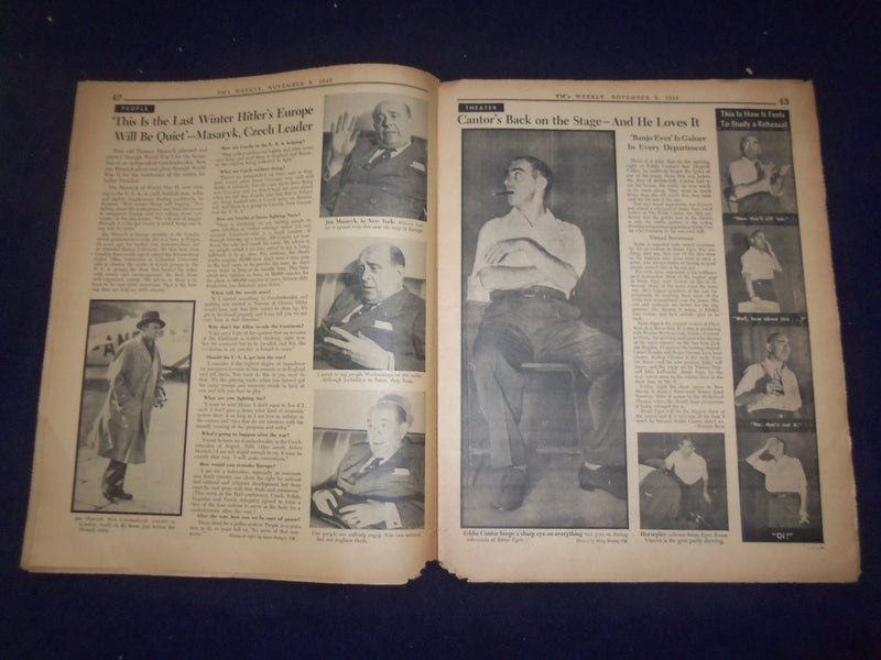 1941 NOV 9 PM'S WEEKLY NEWSPAPER - PRESIDENT FRANKLIN ROOSEVELT COVER - NP 7286