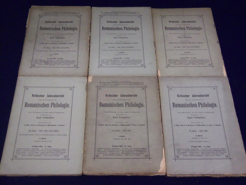 1897-1898 KRITISCHER JAHRESBERICHT BY KARL VOLLMOLLER BOOK LOT OF 6 - O 134
