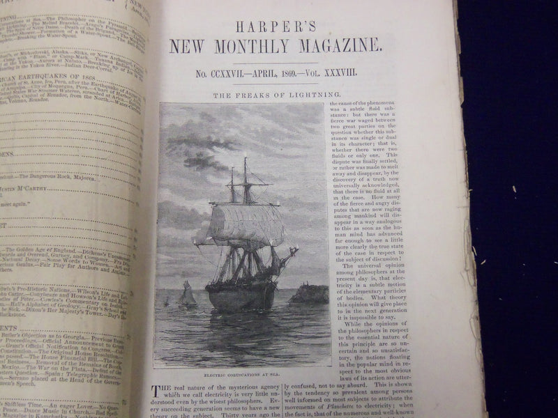 1869 HARPER'S MONTHLY MAGAZINE LOT 12 COMPLETE YEAR - NICE ILLUSTRATIONS- WR 510