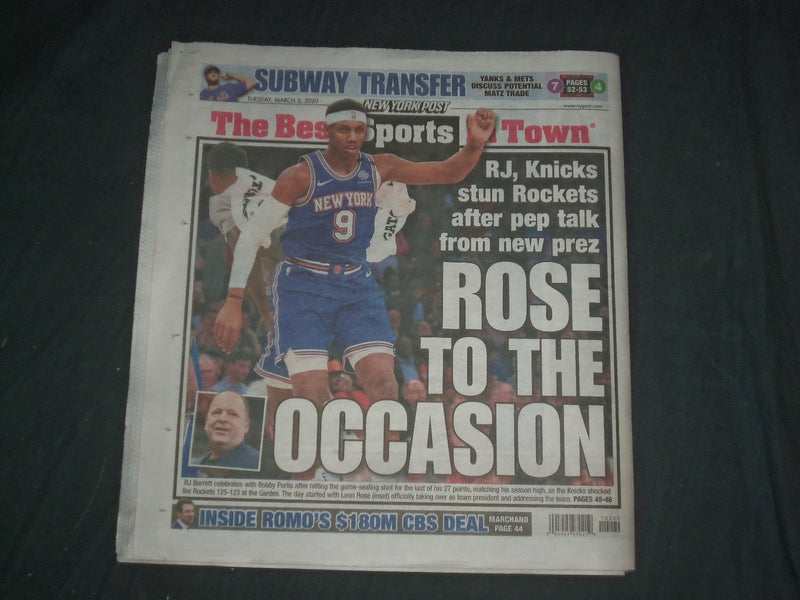 2020 MARCH 3 NEW YORK POST NEWSPAPER - BUTTIGIEG & KLOBUCHAR BACK JOE BIDEN