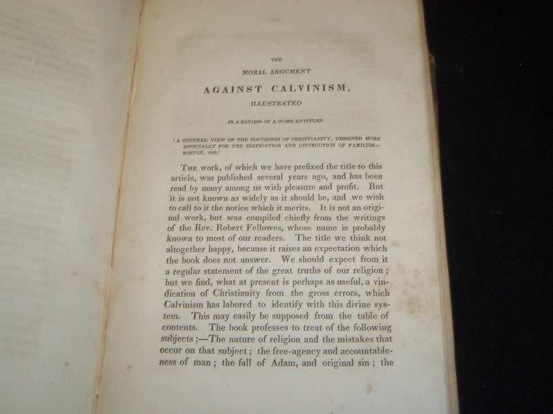 1830 WILLIAM CHANNING'S DISCOURSES REVIEWS AND MISCELLANIES VOLUME - KD 5837