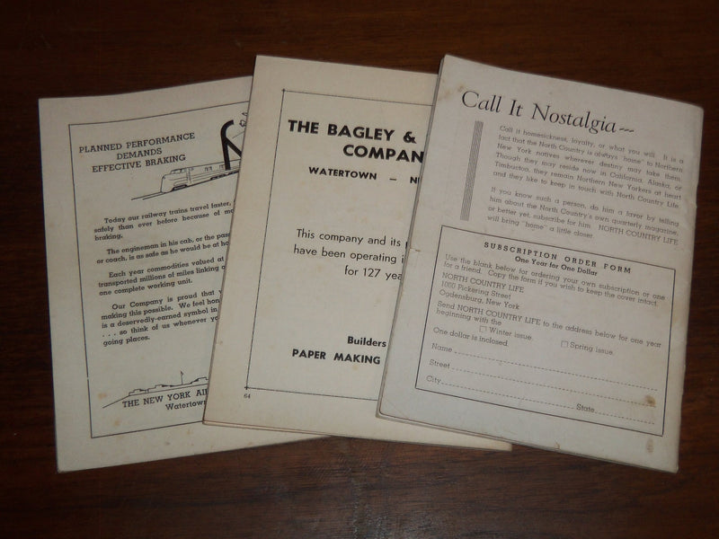 1948-1951 NORTH COUNTRY LIFE MAGAZINE LOT OF 3 - NORTHERN NEW YORK - K 1283