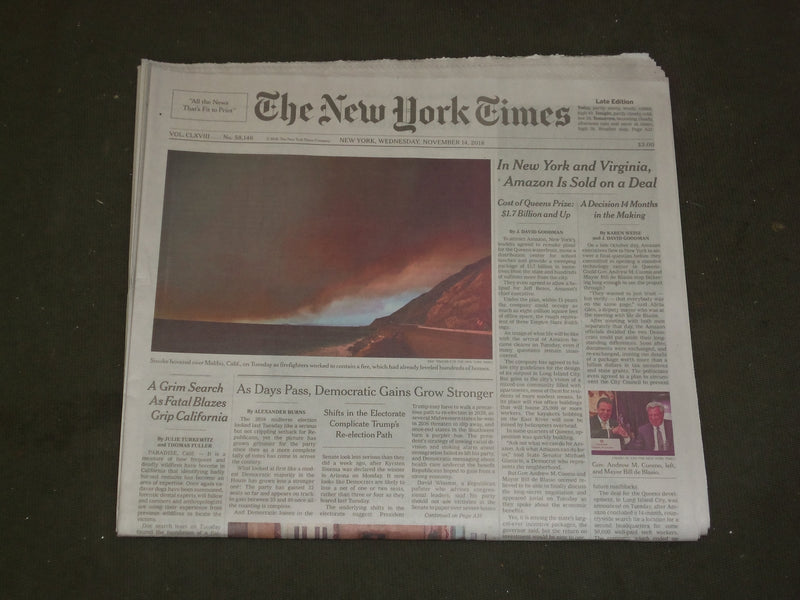 2018 NOVEMBER 14 NEW YORK TIMES - AMAZON HQ2 TO QUEENS, NY
