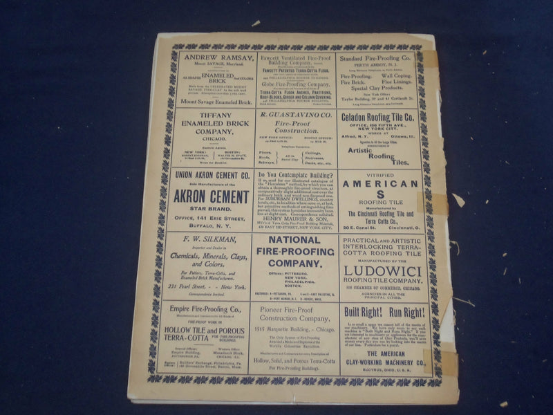 1901 JANUARY THE BRICKBUILDER MAGAZINE - AMERICAN ARCHITECTURE - ST 528A