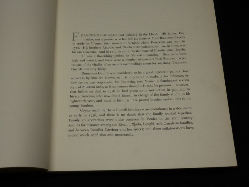 1956 FRANCESCO GUARDI HARDCOVER BOOK BY VITTORIO MOSCHINI - R 728V