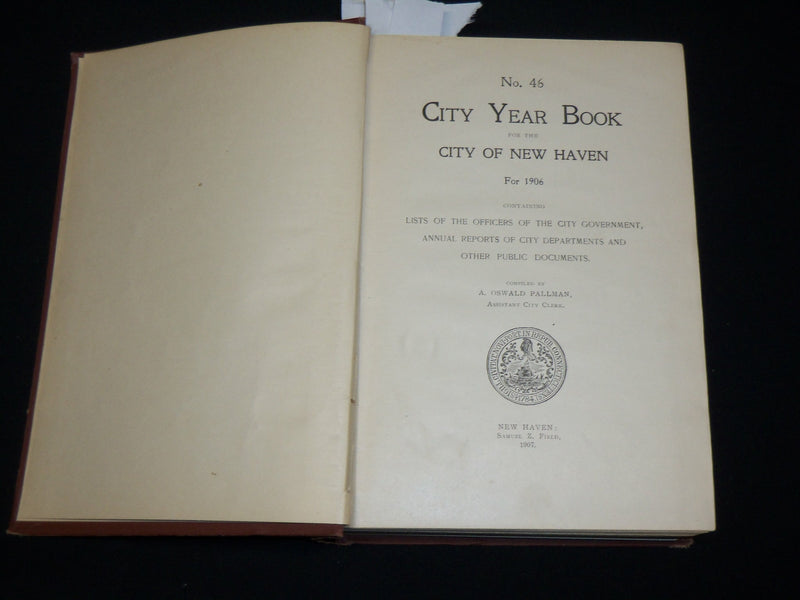 1906 NEW HAVEN CITY YEAR BOOK - CONNECTICUT - A. OSWALD PALLMAN - KD 6314